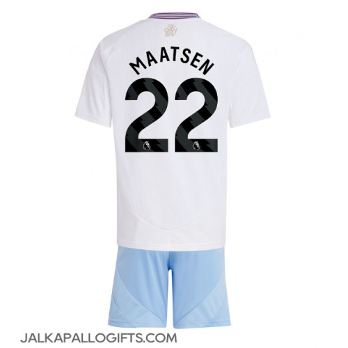 Aston Villa Ian Maatsen #22 Vieras Peliasu Lasten 2024-25 Lyhythihainen (+ Lyhyet housut)